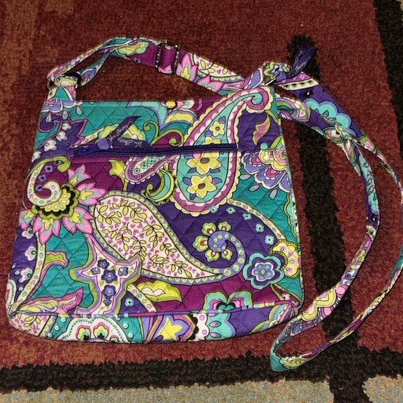 Vera Bradley Handbags - Vera‎ Bradley Purple & Green Paisley Crossbody